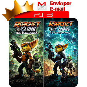Ratchet Clank Tools Of Destruction + Clank Future Crack in Time para PS3 em Mídia Digital