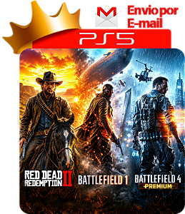 Red Dead Redemption 2 + Battlefield 1 + Battlefield 4 Premium para PS5 em mídia digital