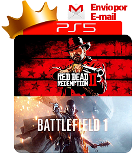 Red Dead Redemption 2 + Battlefield 1 para PS5 em mídia digital