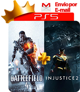 Injustice 2 + Battlefield 4 para ps5 em mídia digital