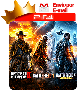 Red Dead Redemption 2 + Battlefield 1 + Battlefield 4 Premium para ps4 em mídia digital