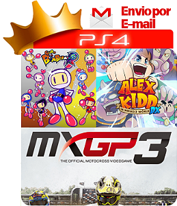 Super Bomberman R + Alex Kidd Miracle World Dx + Mxgp 3 para ps4 em mídia digital