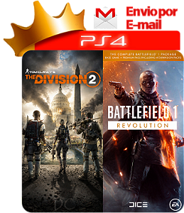 The Division 2 + Battlefield 1 Revolution para ps4 em mídia digital