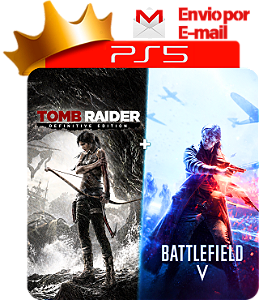 Tomb Raider 2013 Definitive Edition + Battlefield 5 para ps5 em mídia digital