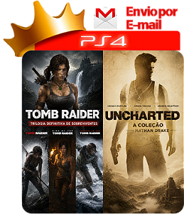 Tomb Raider Survivor Trilogy + UNCHARTED 1, 2 e o 3 PS4 Digital
