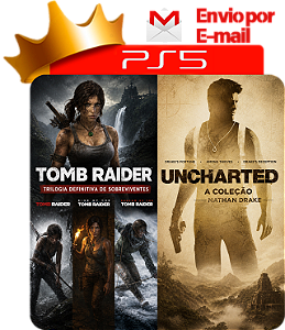 Tomb Raider Survivor Trilogy + UNCHARTED 1, 2 e o 3 PS5 Digital