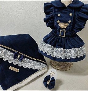 MANTA VELUDO AZUL