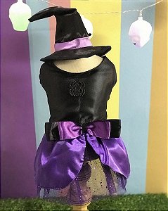 VESTIDO BRUXINHA ROXO/ PRETO