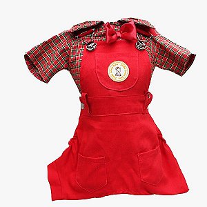 JARDINEIRA COM BLUSA XADREZ