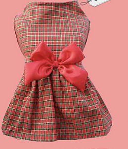VESTIDO XADREZ LAÇO VERMELHO