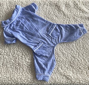 Pijama 4 patas azul poá