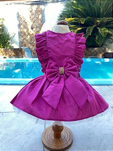 VESTIDO ARCO ÍRIS URSINHO FÚSCIA