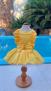 VESTIDO ARCO ÍRIS URSINHO AMARELO