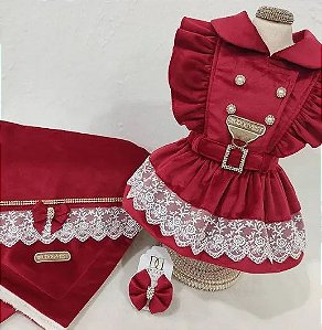 Manta para Cachorro Veludo vernelha Luxo Dudog
