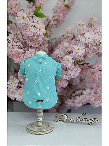 BABY LOOK VERDE FLORAL
