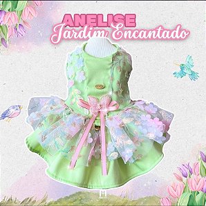 Vestido Anelise Jardim Encantado Verde Claro
