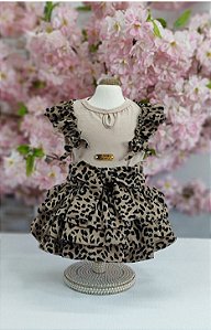 VESTIDO ANIMAL PRINT/BABADOS