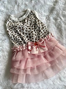 VESTIDO ONCINHA BABADO