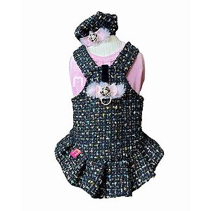 JARDINEIRA TWEED COM BOINA