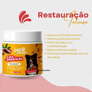 Máscara Hidratação S.O.S Tratamento Cães & Gatos | Cronograma Hidratação, Nutrição, Restauração Profunda Pelos (Restauração Intensa