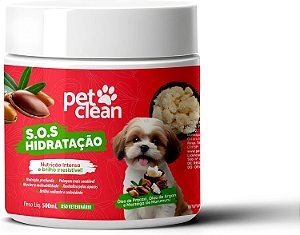 Pet Clean Máscara Hidratação S.O.S Tratamento Cães & Gatos | Cronograma Hidratação, Nutrição, Restauração Profunda Pelos (Nutrição intensa