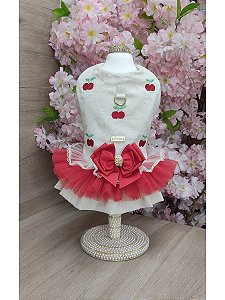 VESTIDO LINHO/CEREJINHA