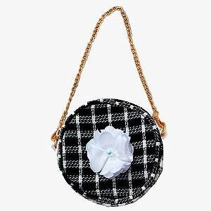 Mini Bolsa Tweed Preta