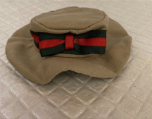 Boina fita bege laço