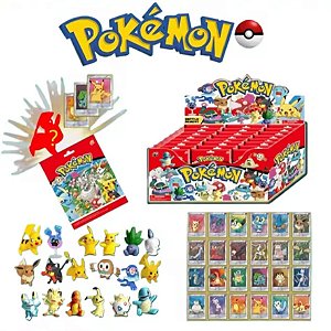Pacote Surpresa com 1 personagem + 3 cartas - Pokemón