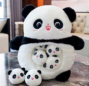 Pelúcia com 6 filhotinhos - Panda