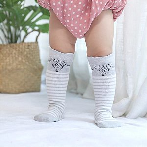 Meia infantil divertida - Fox Cinza