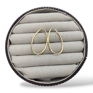 ARGOLA FOLHEADA OVAL LISA 36X20MM