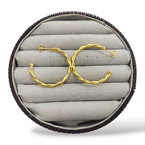 ARGOLA FOLHEADA 2 FIOS TORCIDOS 36MM