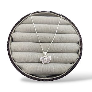 COLAR PRATA BORBOLETA PEDRA