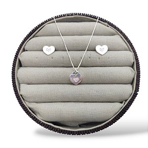 CONJUNTO PRATA CORAÇÃO CADEADO