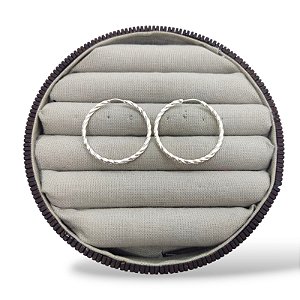 ARGOLA PRATA REDONDA FIO TORCIDO