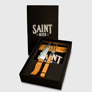 Kit Gourmet Churrasco Bambu/Inox 4 peças - Saint Bier
