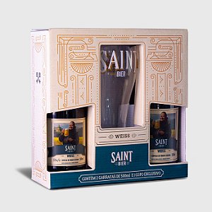 Kit Weiss Saint Bier 500ml - Duas Garrafas + Um Copo