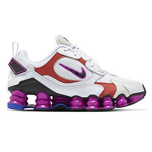 nike shox roxo e branco