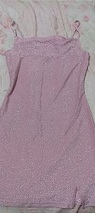 Vestido Reto Curto Festa Alcinha Lurex