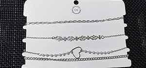 Chocker Gargantilha Prata Kit
