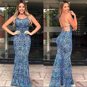 Vestido Longo Rabo Sereia Alças