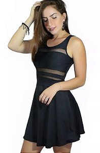 Vestido Godê Com tule Faixas