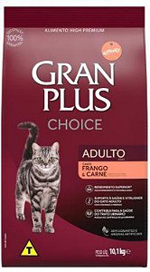 Ração Gran Plus Choice para Gatos Adultos Frango e Carne 10,1kg
