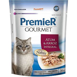 Ração Premier Pet Gourmet Sache Atum para Gatos Adultos 70g