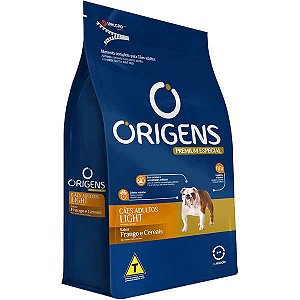 Ração Origens para Cães sabor Frango e Cereais Light 10,1kg