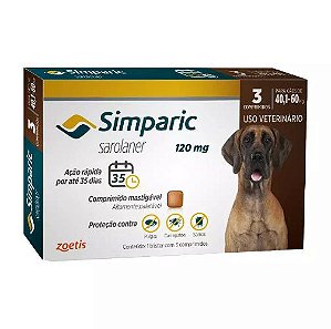 Antipulgas Simparic para cães 40-60 kg  120mg
