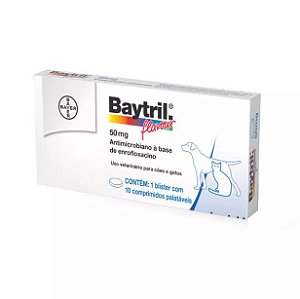 Baytril Flavour 50mg com 10 comprimidos