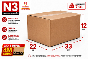 Caixa de Papelão N3 – 33x22x12