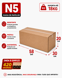 Caixa de Papelão N5 – 58x30x20